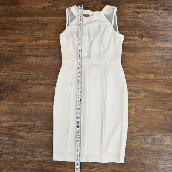 White House Black Market NWT size 4 cream knee length sleeveless sheath dress - Picture 6 of 14